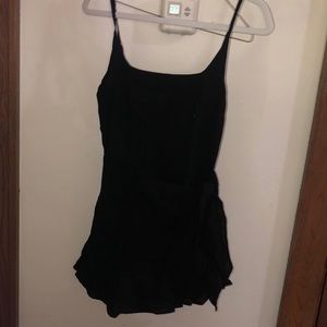 Princess Polly black mini dress with tie detail